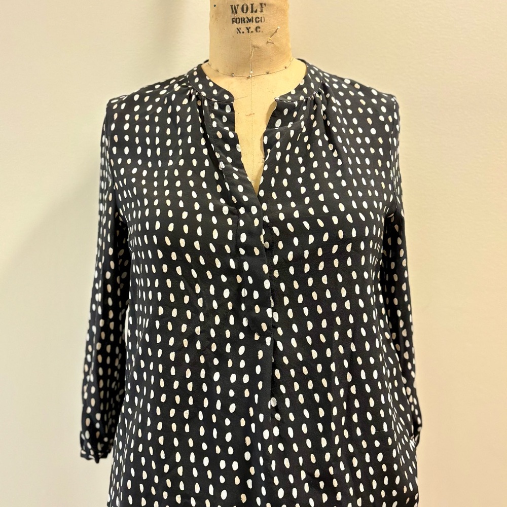 Black and White Polka Dot Women's Top